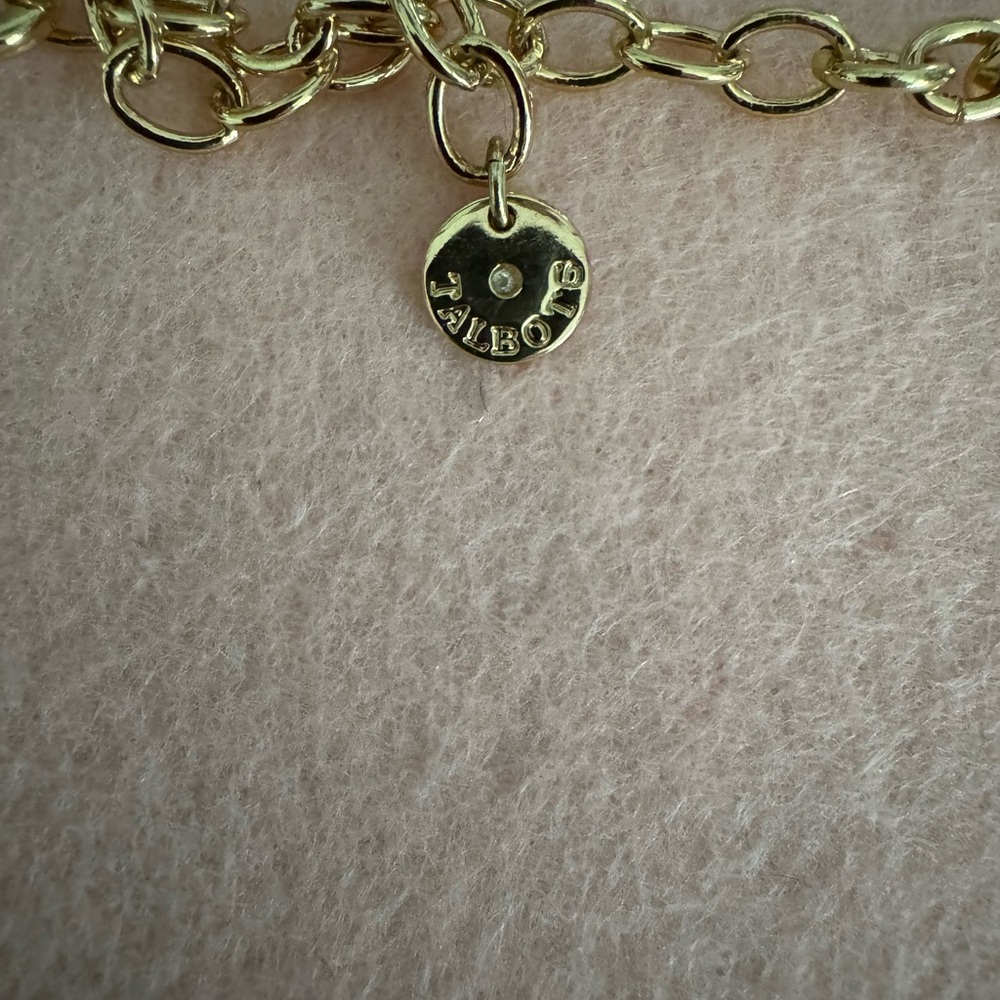 Talbots Floral Pink Necklace with goldtone EC never worn - Picture 2 of 4